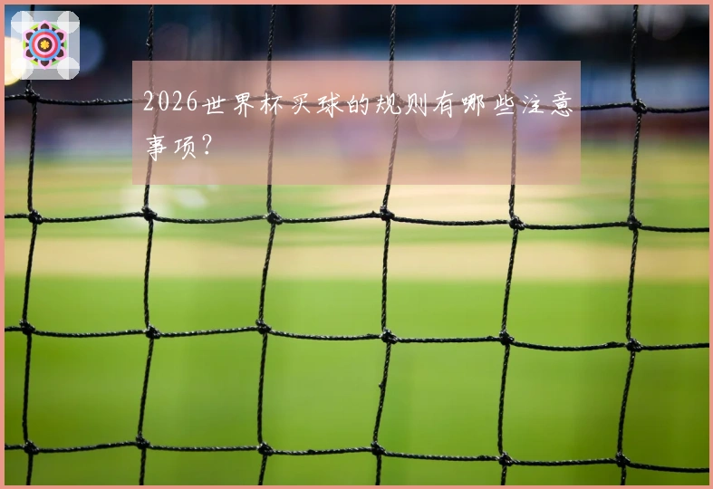 2026世界杯买球的规则有哪些注意事项？